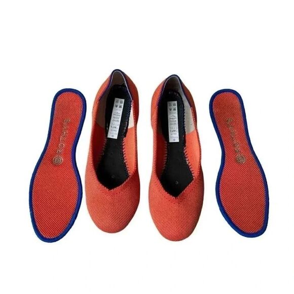 Rothy's Persimmon Marina Stripe Retired Women’s Round Toe Flats SZ 7.5 - Picture 10 of 16